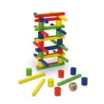 Balance, juego de habilidad de madera en caja de metal