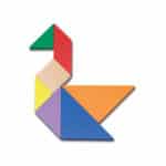 Tangram de madera en caja de metal