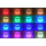 Todos los colores en los que puede iluminarse la mesa de experimentación con agua, arena y luz led.