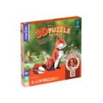 Caja del mini puzzle 3D móvil de un zorro rojo.