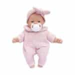 Muñeca Bobble rosa de 26 cm con chupete puesto