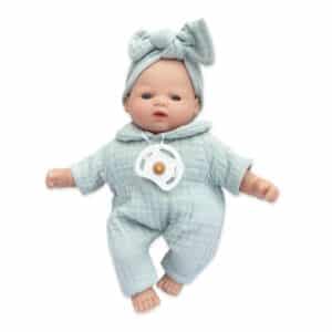 Muñeca Bobble verde de 26 cm con el chupete colgando