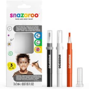 Pack de 3 rotuladores de maquillaje (negro, blanco y naranja) Halloween Snazaroo