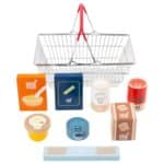 Cesta y alimentos del set de alimentos cesta de la compra Fresh