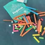 Set de regletas para matemáticas manipulativas fuera de la bolsa de tela