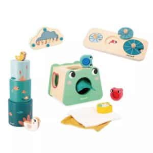 Janod box, set de 4 juguetes para bebés a partir de 12 meses