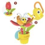 Jardín en la bañera, set de 2 juguetes para el agua cómo funciona Cucú, abeja y flor