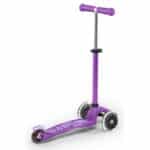 Patinete Mini Micro Deluxe LED lila vista trasera diagonal