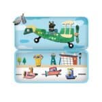 Puzzle magnético mis viajes, aviones caja abierta