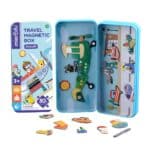 Puzzle magnético mis viajes, aviones caja abierta y cerrada y piezas fuera