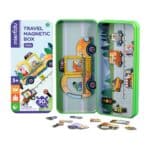 Puzzle magnético mis viajes, coches caja cerrada y abierta