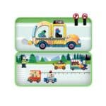 Puzzle magnético mis viajes, coches caja abierta
