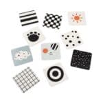 Las 10 tarjetas reversibles de contrastes para bebés por la cara con imágenes en blanco y negro