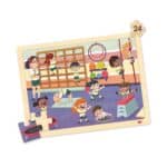 Uno de los puzzles del Set de cuatro puzzles de madera Mi cole inclusivo