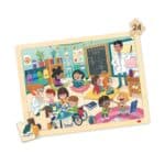 Uno de los puzzles del Set de cuatro puzzles de madera Mi cole inclusivo