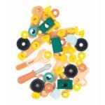 Piezas incluidas en el Barril de bricolaje de 50 piezas con plantillas