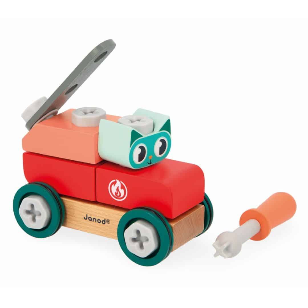 Coche gato para construir Brico Kids Coche gato para construir Brico Kids y destornillador