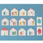 Fichas con forma de casitas de Good night, 3 juegos de memoria, asociación y deducción