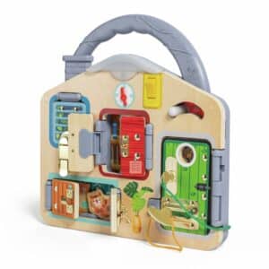 Tablero de juego.y actividades bloquea y aprende con puertas abiertas