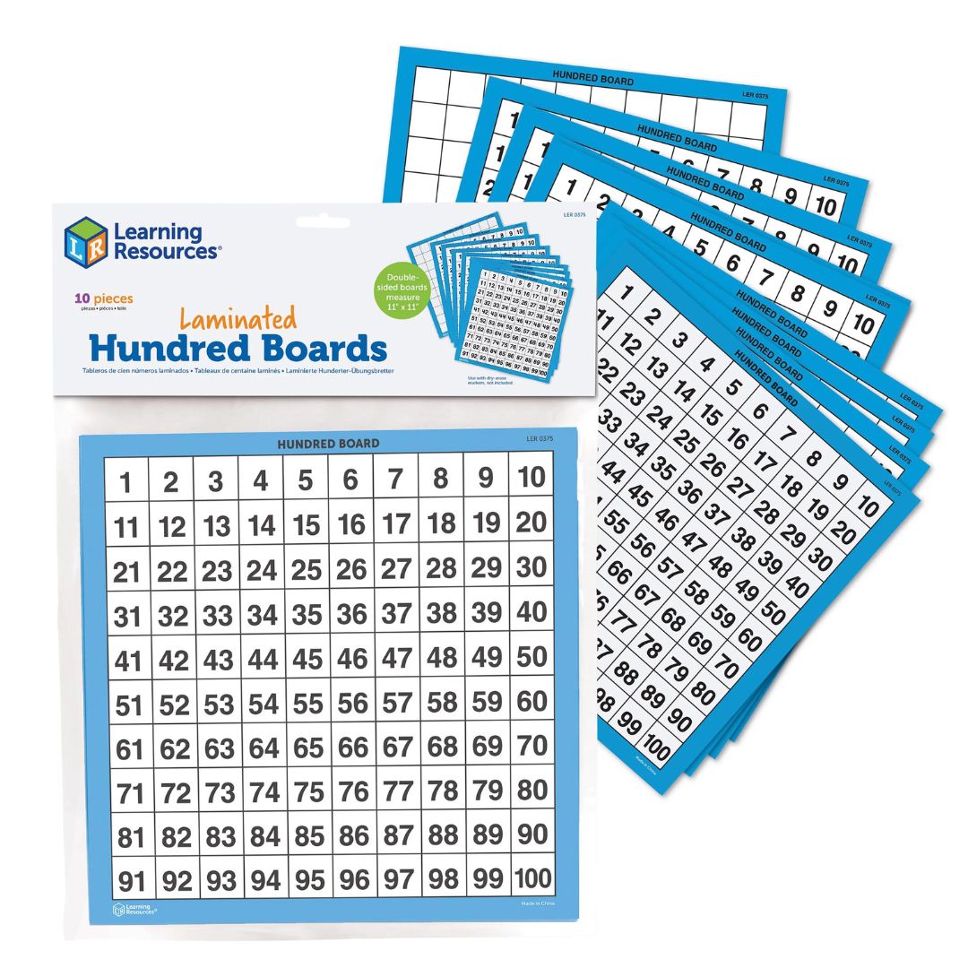 Tablero del 100 borrable, pack de 10 unidades Tablero del 100 borrable, pack de 10 unidades foto de producto