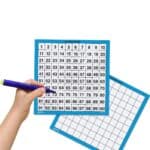 Tablero del 100 borrable, pack de 10 unidades