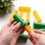 Detalle de las 6 mini extrusoras para plastilina