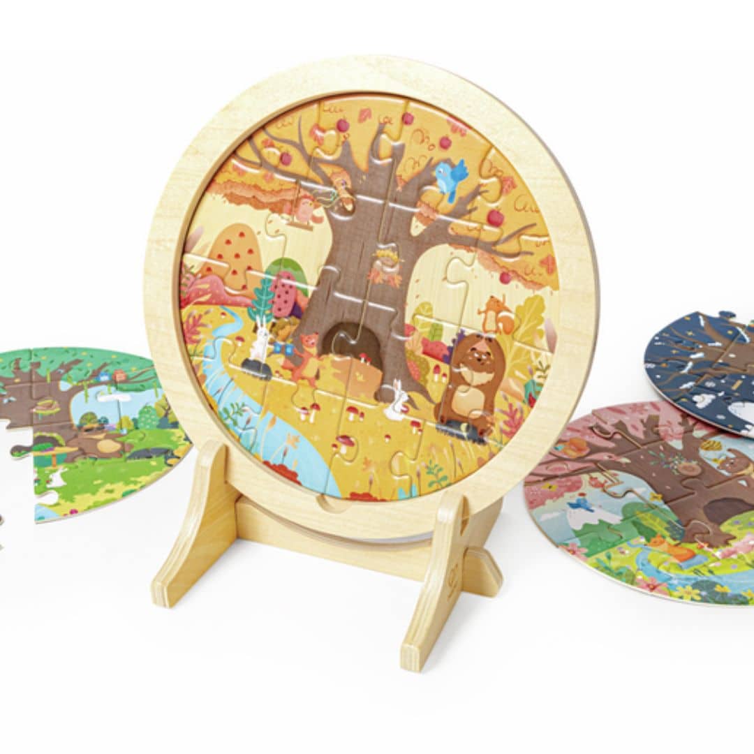 Puzzles de las 4 estaciones con soporte Puzzles de las 4 estaciones con soporte foto de producto