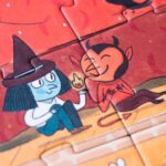 imagen de parte del puzzle con personajes de Puzzle Encantado Londji, brilla en la oscuridad
