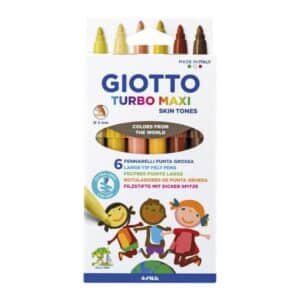 Rotuladores tono de piel 6 colores Giotto Turbo Maxi caja