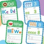 Tarjetas del Set de clase con piezas para construir letras y números