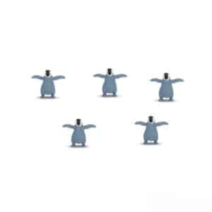 Pingüinos emperador bebé, pack de 10 figuritas para minimundos y botellas sensoriales