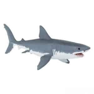Figura realista de un gran tiburón blanco de mundo Safari