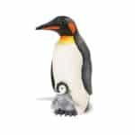 Figura realista de un pingüino emperador con cría de mundo Safari