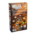 Trasera de la caja de Sherlock Express, juego de deducción