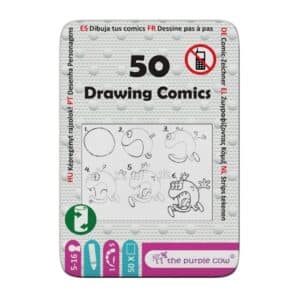 Juego de bolsillo en lata de metal, 50 comics paso a paso