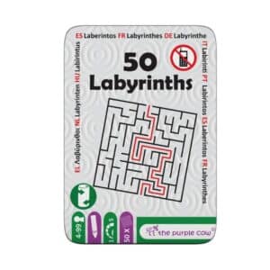Juego de bolsillo en lata de metal, 50 laberintos