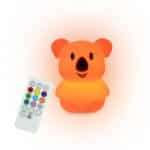 Lámpara quitamiedos blandita koala encendida en naranja