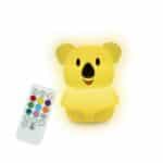 Lámpara quitamiedos blandita koala encendida en amarillo