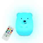 Lámpara quitamiedos blandita Oso encendida en azul