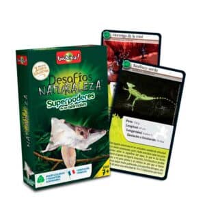 imagen de la caja y las cartas de Cartas desafíos de la naturaleza Superpoderes de los Animales