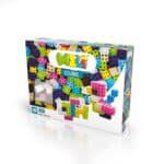 imagen de la caja donde vienen los Bloques de construcción Meli cube pastel 100 piezas