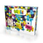 imagen de la caja donde vienen los Bloques de construcción Meli cube pastel 200 piezas