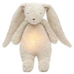 Conejo de peluche con luz suave y sonidos para acompañar a tu peque por las noches