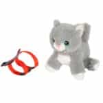 imagen del gato de peluche y la correa del set