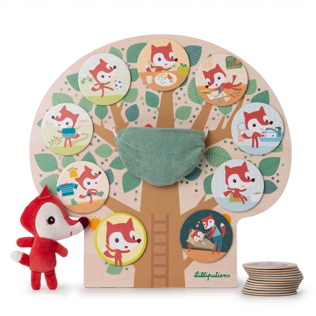 Árbol magnético de madera Mi día de Lilliputiens imagen de portada del Árbol magnético de madera Mi día de Lilliputiens