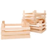 Imagen de las cajas desordenadas del set de cajas de madera natural de Legler