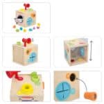 imagen de las diferentes partes de la Caja sensorial de actividades de Janod