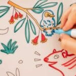 imagen de los dibujos del Tapete de silicona con 4 rotuladores para colorear Australia