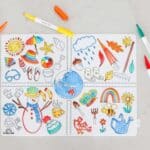 imagen del Tapete de silicona con 6 rotuladores para colorear Estaciones