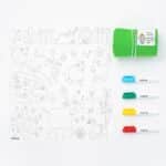 imagen de portada del Tapete de silicona con 4 rotuladores para colorear Granja